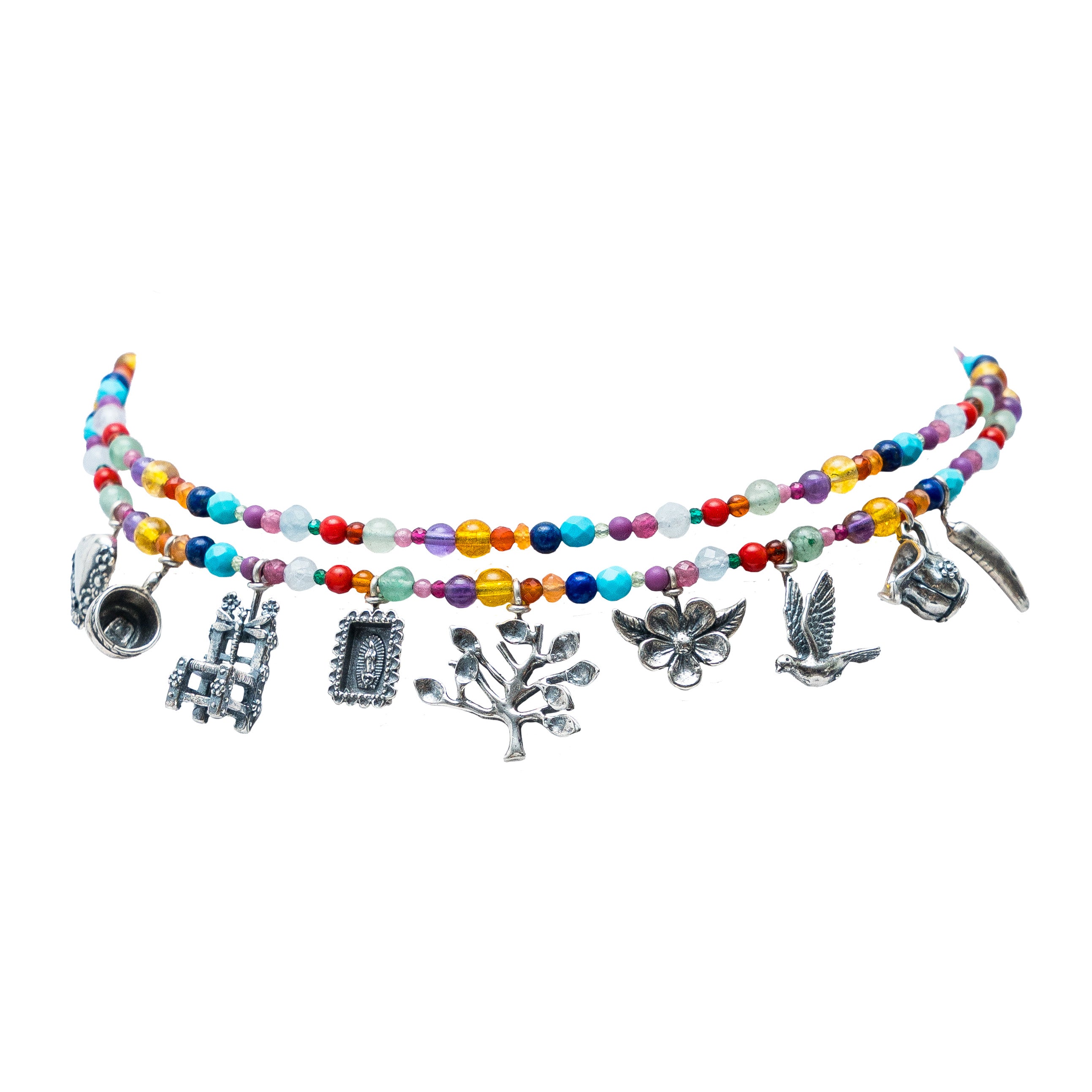 Choker Amo la Vida de Paseo Multicolor, joya de plata .925 – Gabriela Sánchez