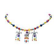 Collar Fiesta con piñatas, joya de plata .925, con lapislázuli y coral – Gabriela Sánchez
