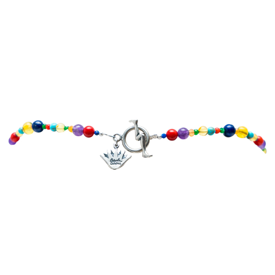 Collar Fiesta con piñatas, joya de plata .925, con lapislázuli y coral – Gabriela Sánchez (vista 3)