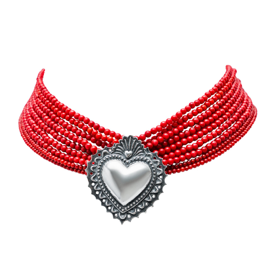 Collar Corazón de Coral, joya de plata .925 – Gabriela Sánchez