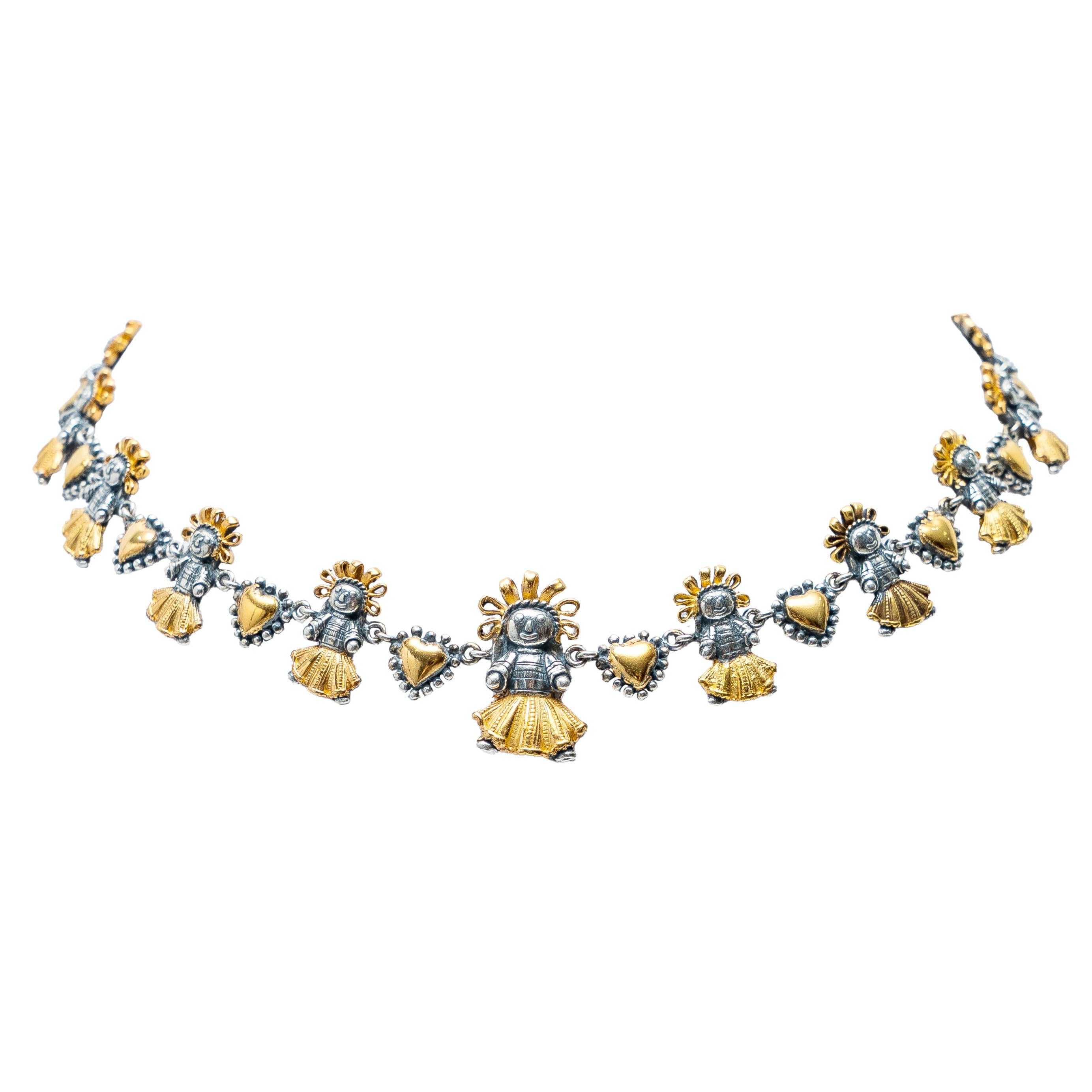 Gargantilla Muñecas de Oro, joya de plata .925 – Gabriela Sánchez