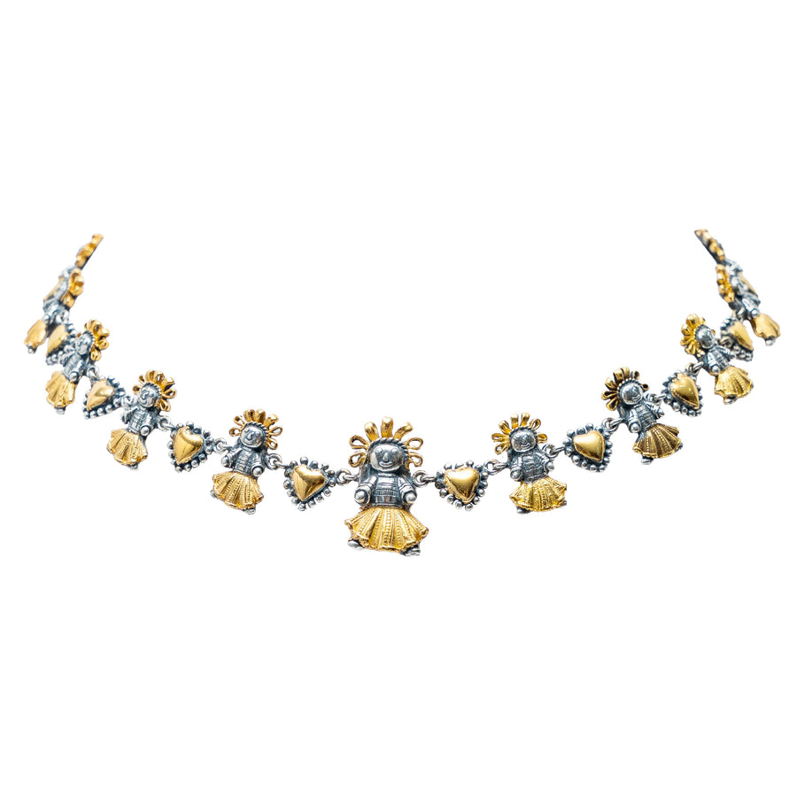 Gargantilla Muñecas de Oro, joya de plata .925 – Gabriela Sánchez