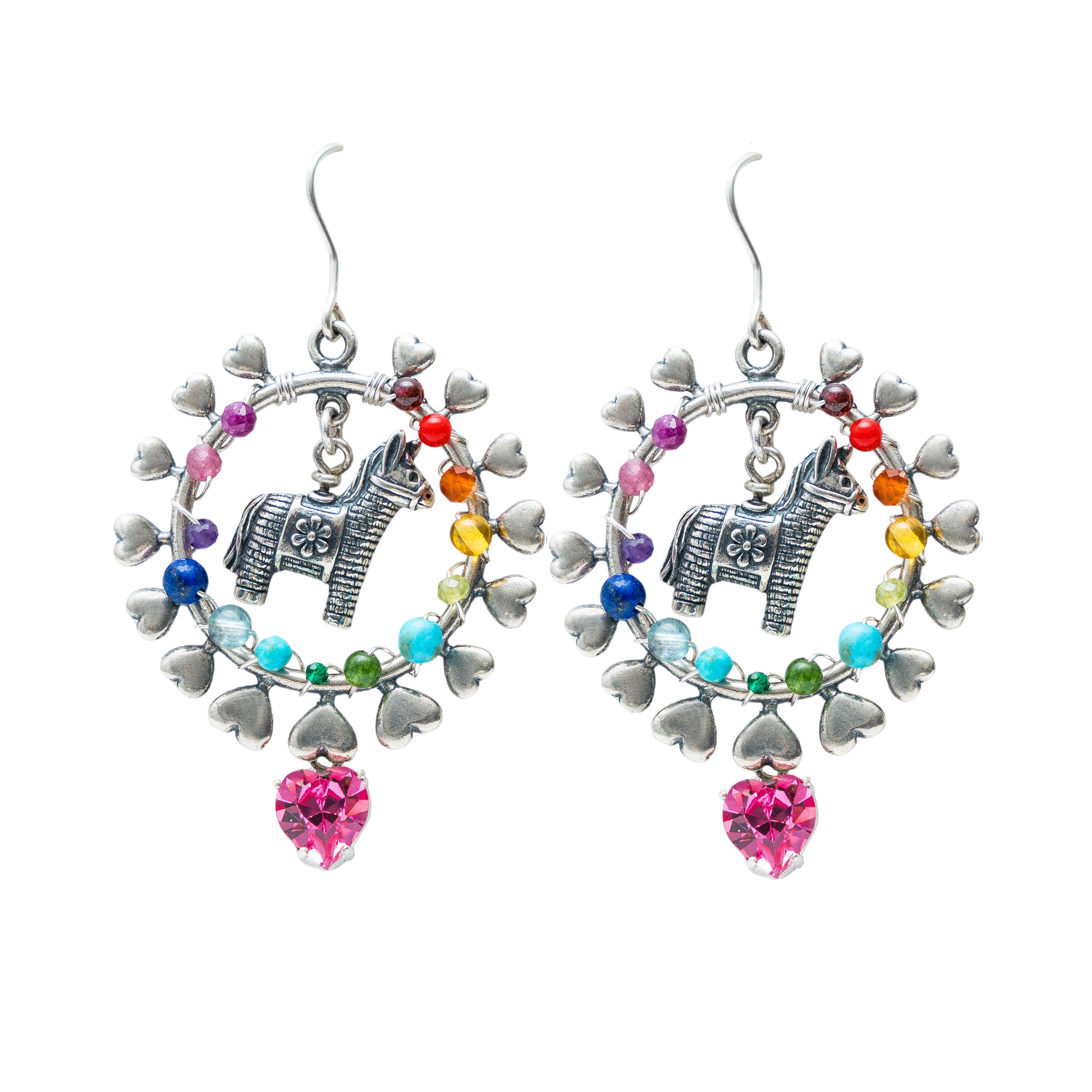 Aretes Ronda de Colores, joya de plata .925, con cristal Swarovski – Gabriela Sánchez