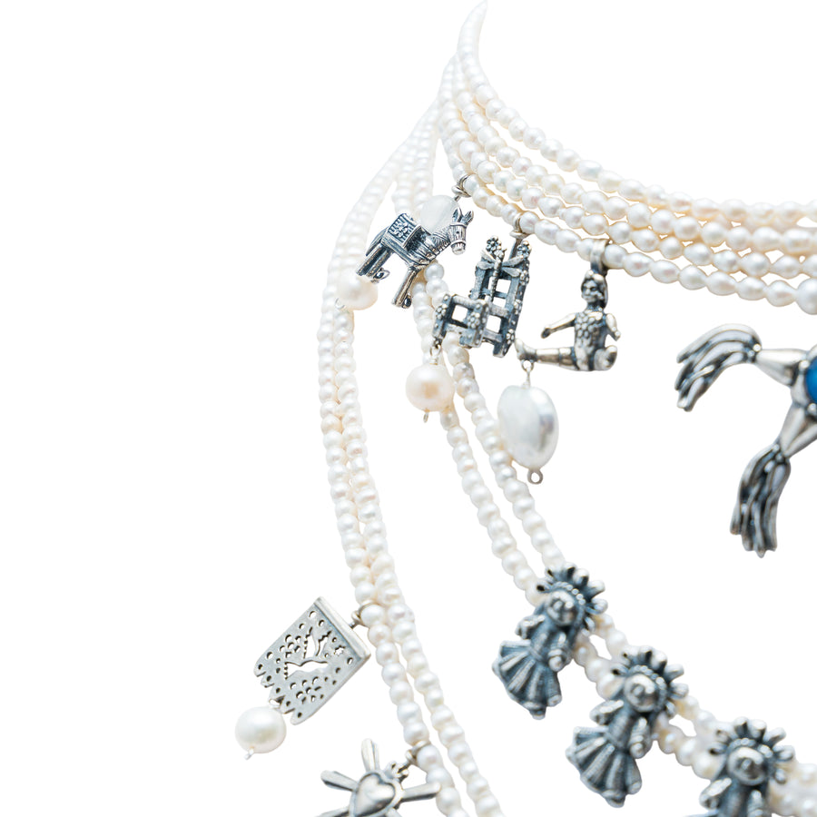 Collar Juegos de Vainilla, joya de plata .925, con perla – Gabriela Sánchez (vista 6)