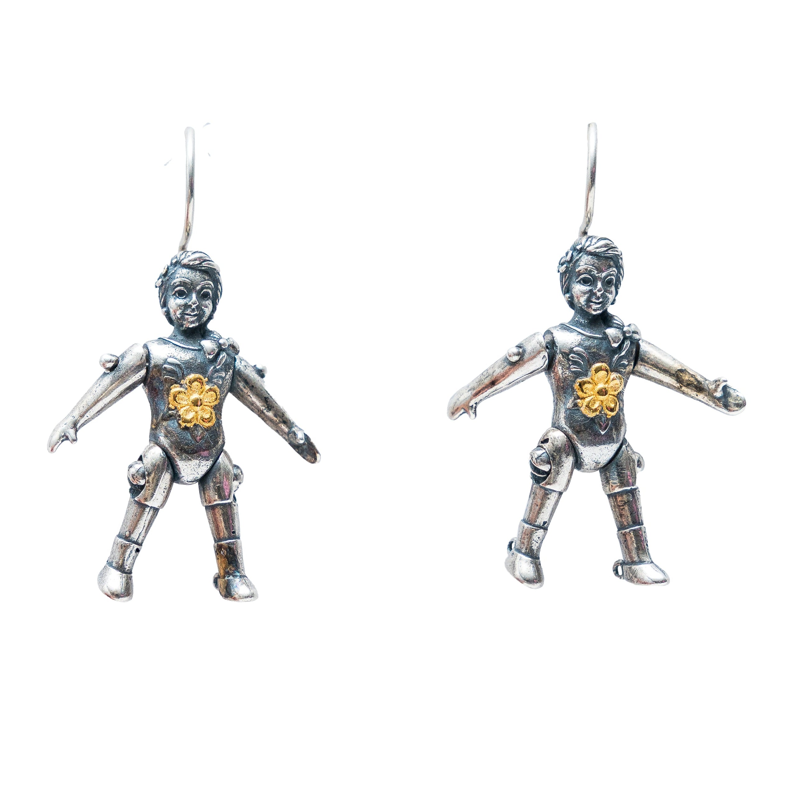 Aretes Muñeca de Cartón Mediana, joya de plata .925 – Gabriela Sánchez