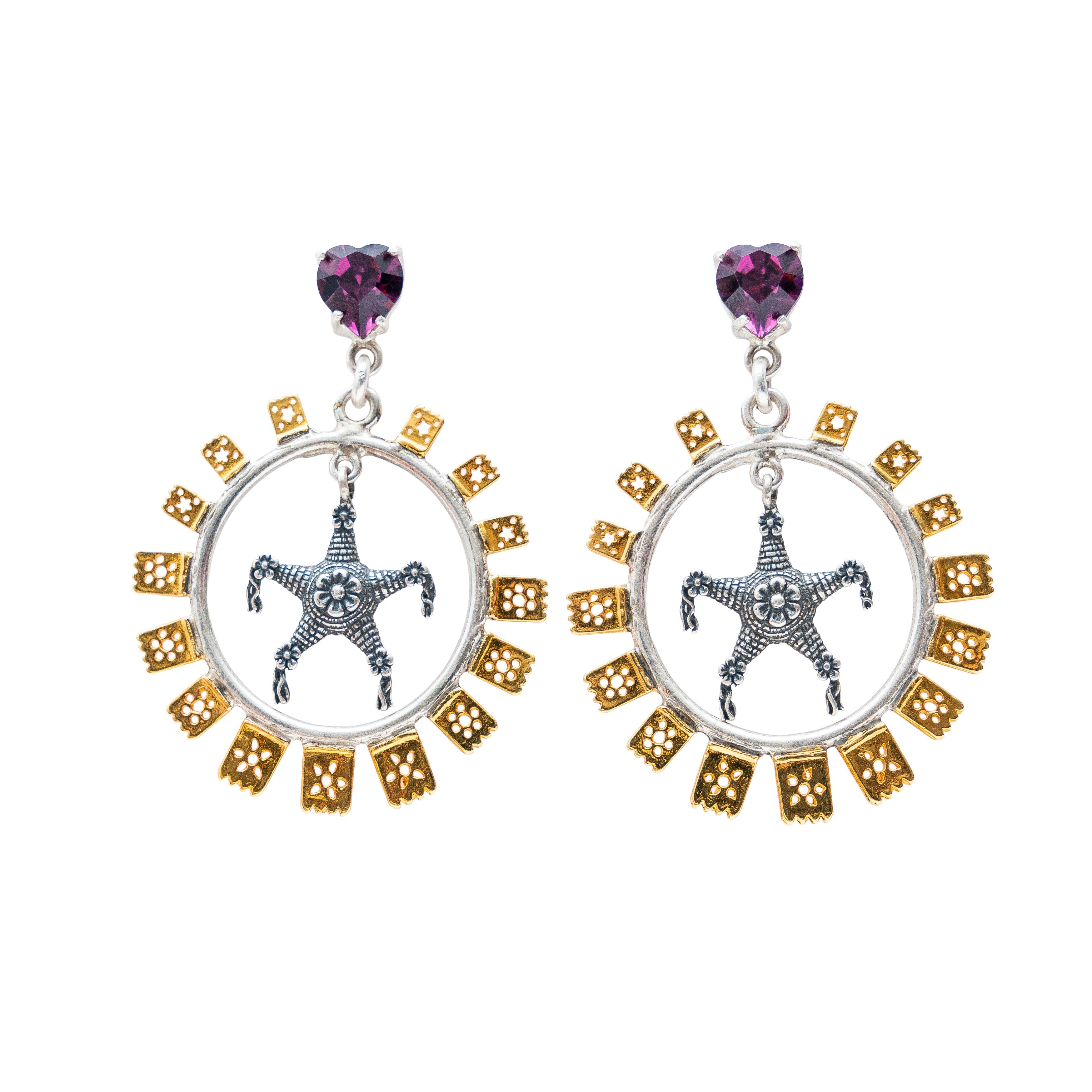 Aretes Fiesta infinita, joya de plata .925, con cristal Swarovski – Gabriela Sánchez