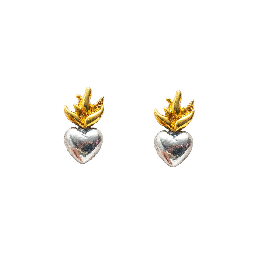Aretes Corazón Ardiente, joya de plata .925 – Gabriela Sánchez