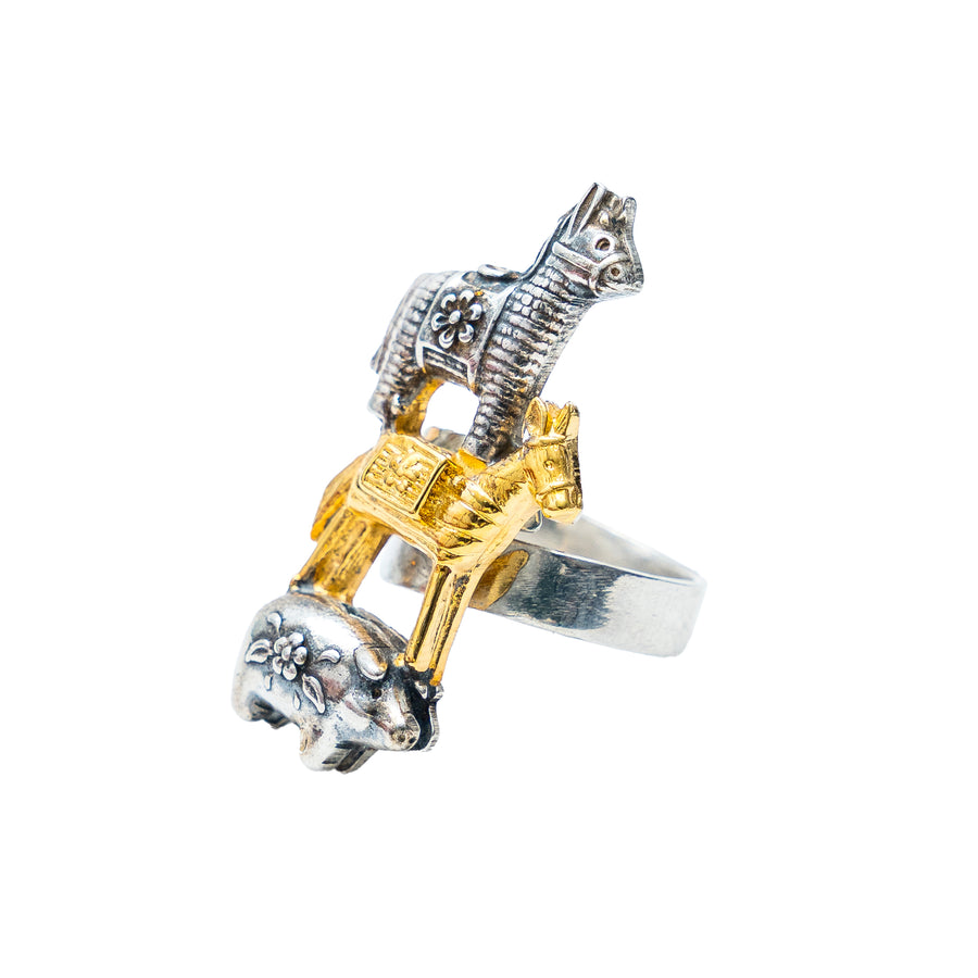 Anillo torre de animales, joya de plata .925 – Gabriela Sánchez (vista 3)