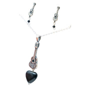 Set guitarras, joya de plata .925, con ónix – Gabriela Sánchez
