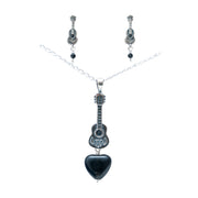 Set guitarras, joya de plata .925, con ónix – Gabriela Sánchez (vista 4)