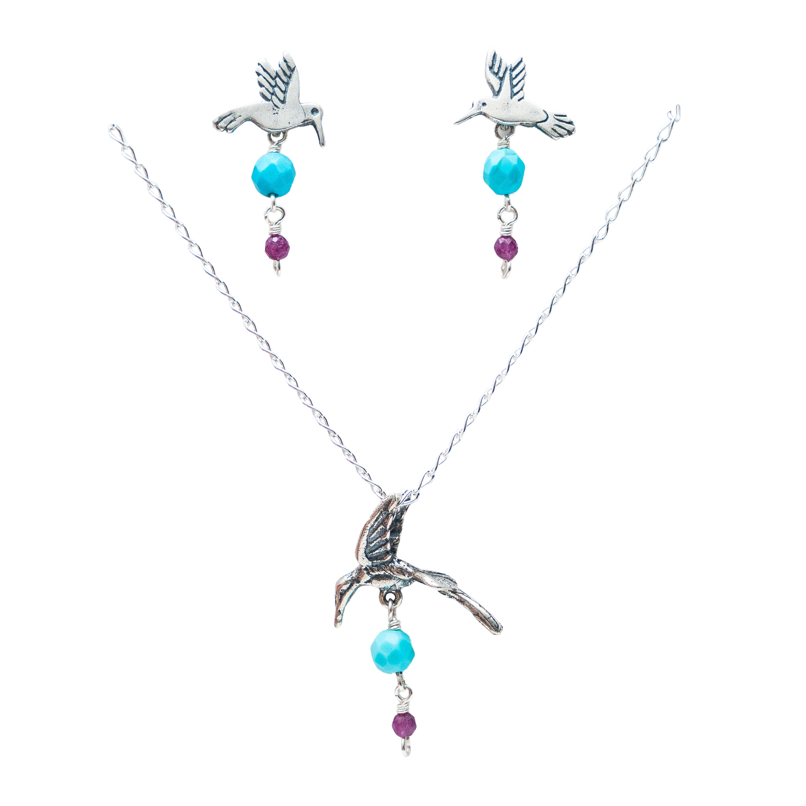 Set Colibrí Cantor Comb. varia, joya de plata .925 – Gabriela Sánchez