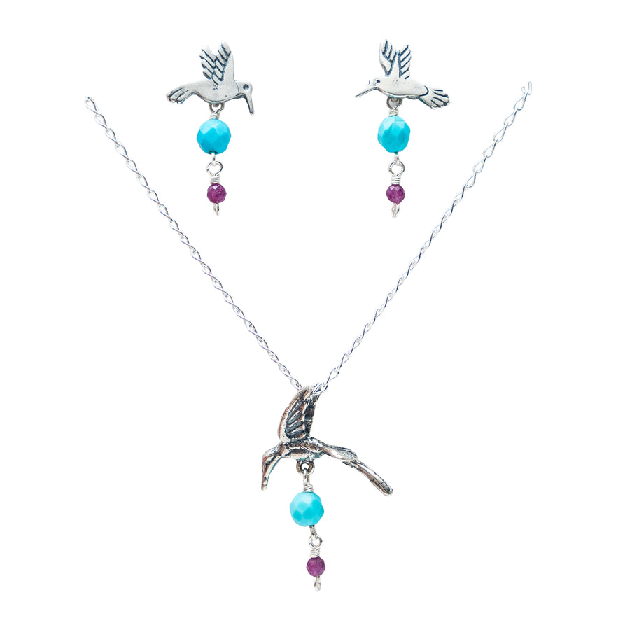 Set Colibrí Cantor Comb. varia, joya de plata .925 – Gabriela Sánchez