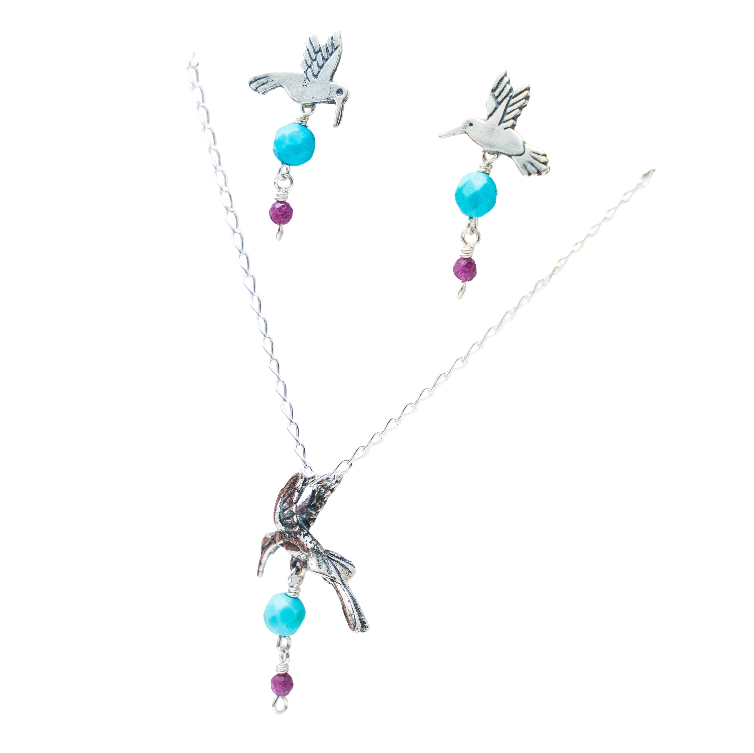 Set Colibrí Cantor Comb. varia, joya de plata .925 – Gabriela Sánchez (vista 2)