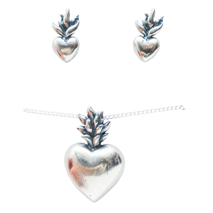 Set Corazones con Flama, joya de plata .925 – Gabriela Sánchez