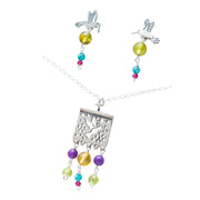 Set Papel Picado y Colibríes, joya de plata .925, con ámbar y peridot – Gabriela Sánchez (vista 3)