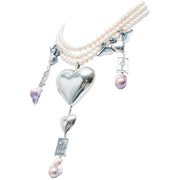 Collar Corazones y sueños, joya de plata .925, con perla – Gabriela Sánchez (vista 3)