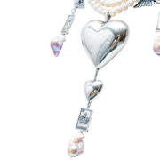 Collar Corazones y sueños, joya de plata .925, con perla – Gabriela Sánchez (vista 4)