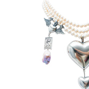Collar Corazones y sueños, joya de plata .925, con perla – Gabriela Sánchez (vista 7)