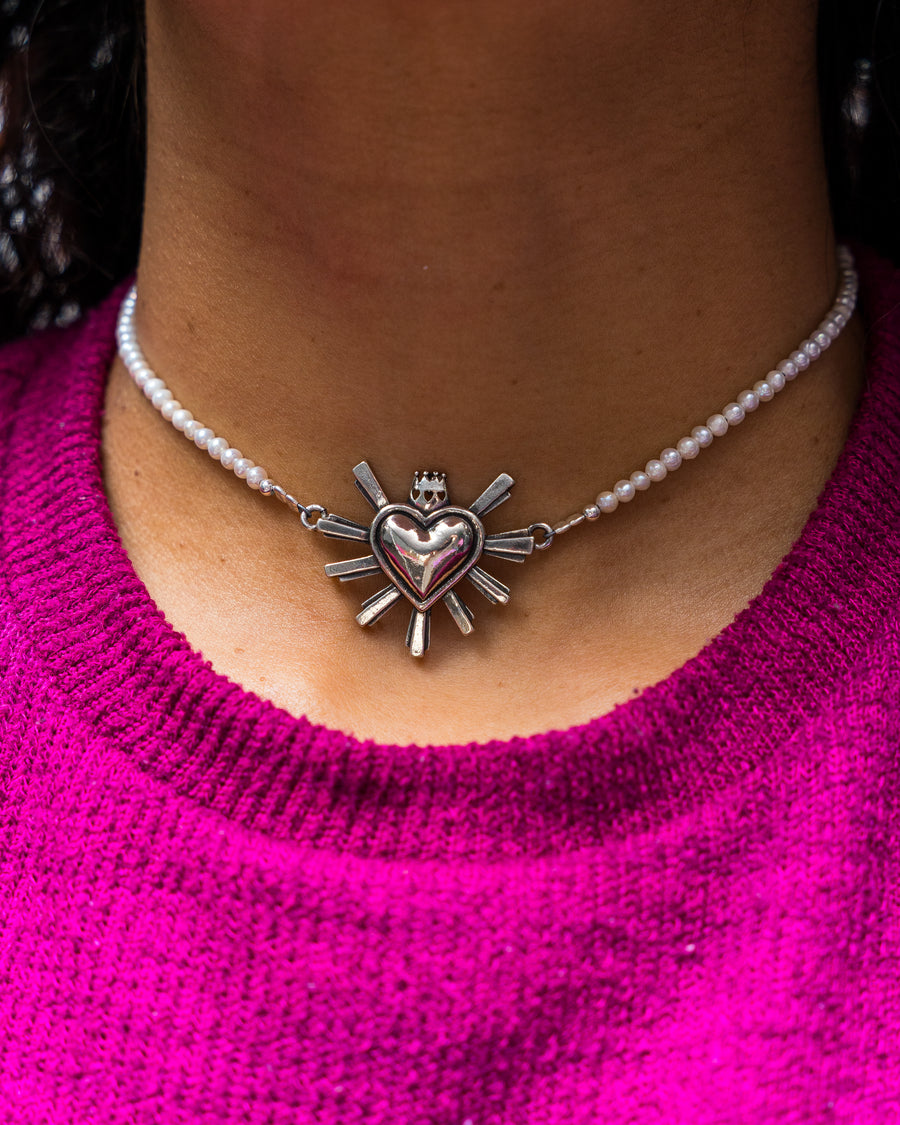 Collar Corazón de México, joya de plata .925 – Gabriela Sánchez (vista 2)