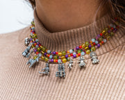 Collar Juguetes Multicolor, joya de plata .925, con ámbar y peridot – Gabriela Sánchez (vista 2)