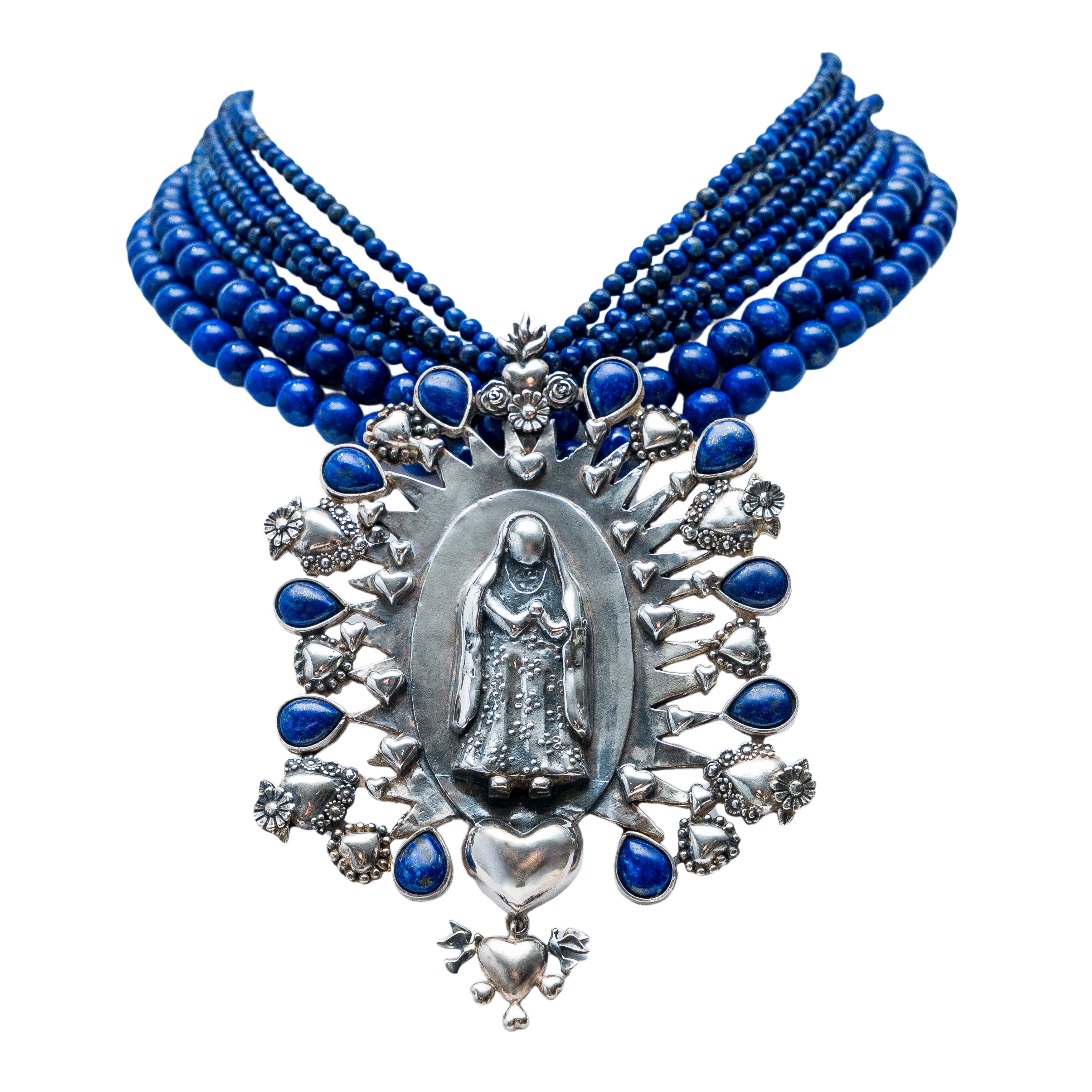 Collar Reina del Cielo, joya de plata .925, con lapislázuli – Gabriela Sánchez