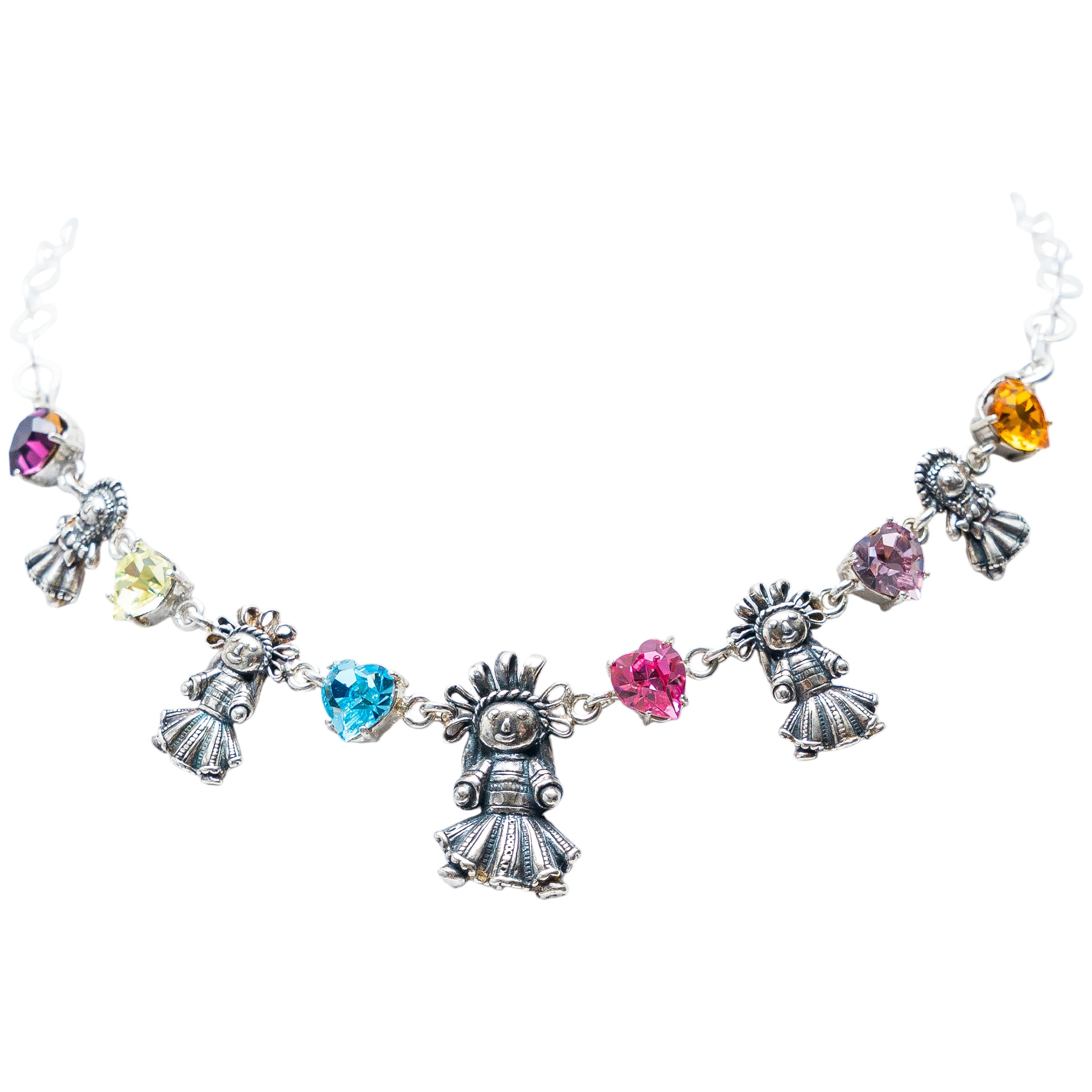 Gargantilla Arcoíris de Muñeca, joya de plata .925, con cristal Swarovski – Gabriela Sánchez
