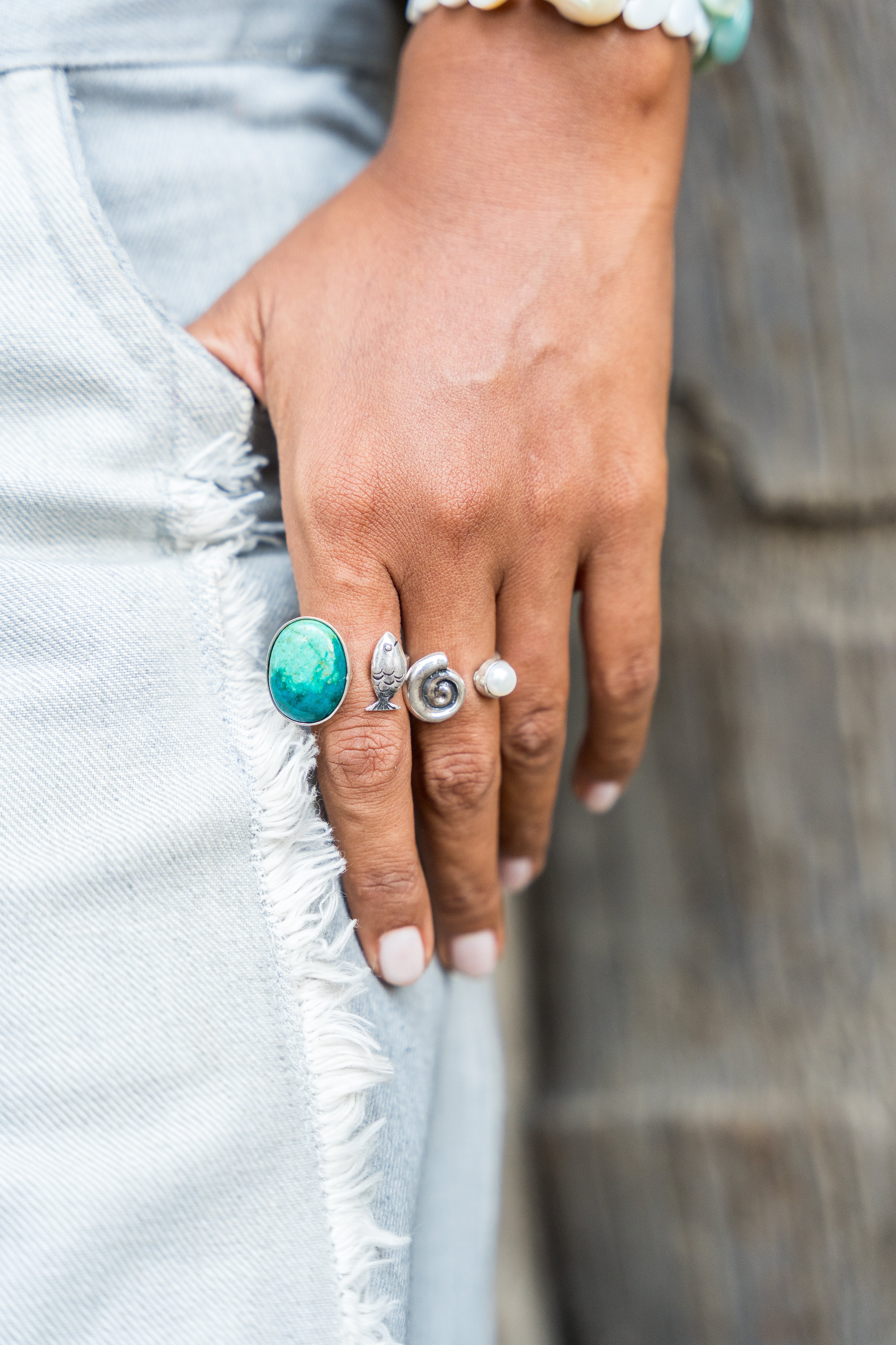 Anillo Agüita de Coco, joya de plata .925, con perla – Gabriela Sánchez (vista 2)