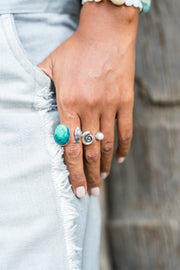 Anillo Agüita de Coco, joya de plata .925, con perla – Gabriela Sánchez (vista 2)