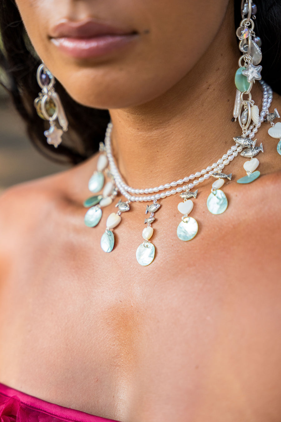 Collar Playa El cielo, joya de plata .925, con concha – Gabriela Sánchez (vista 10)