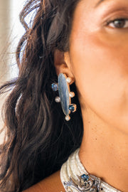 Aretes Aguas Profundas, joya de plata .925, con citrina y cristal Swarovski – Gabriela Sánchez (vista 3)