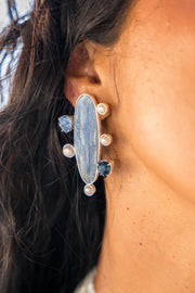 Aretes Aguas Profundas, joya de plata .925, con citrina y cristal Swarovski – Gabriela Sánchez
