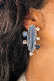 Aretes Aguas Profundas, joya de plata .925, con citrina y cristal Swarovski – Gabriela Sánchez (vista 4)