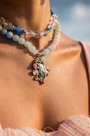 Collar San Bartolomé, joya de plata .925, con aquamarina y calcedonia – Gabriela Sánchez (vista 8)