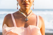 Collar San Bartolomé, joya de plata .925, con aquamarina y calcedonia – Gabriela Sánchez (vista 4)