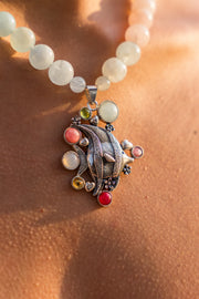 Collar San Bartolomé, joya de plata .925, con aquamarina y calcedonia – Gabriela Sánchez (vista 5)