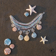 Collar Playa Paraíso, joya de plata .925, con cuarzo tornasol y concha – Gabriela Sánchez (vista 8)