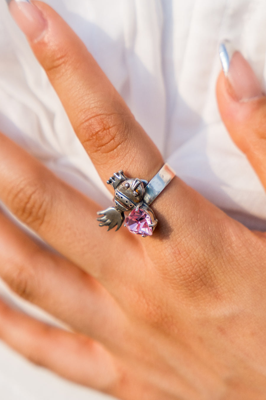 Anillo Reina del Mar, joya de plata .925, con cristal Swarovski – Gabriela Sánchez (vista 4)