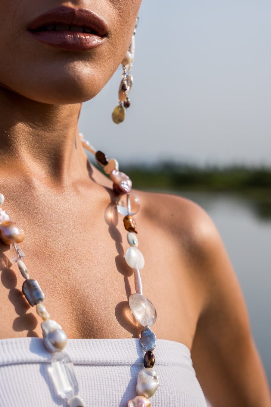 Collar Balandra, joya de plata .925, con perla – Gabriela Sánchez (vista 4)