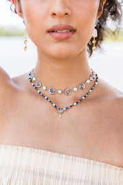 Collar Tequila y Mar, joya de plata .925, con turquesa y lapislázuli – Gabriela Sánchez (vista 5)