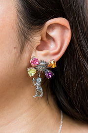 Aretes Sirena Corazón, joya de plata .925, con cristal Swarovski – Gabriela Sánchez (vista 2)
