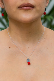 Dije Rosa Celestial, joya de plata .925, con resina – Gabriela Sánchez (vista 3)