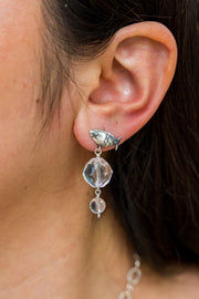 Aretes Aguas de Cristal, joya de plata .925, con cristal metalizado – Gabriela Sánchez (vista 3)