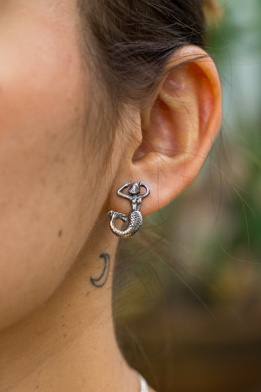 Aretes Sirena de Plata, joya de plata .925 – Gabriela Sánchez (vista 2)