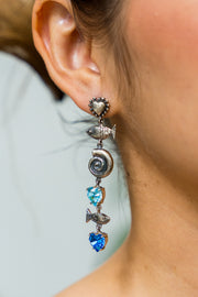 Aretes País Tropical, joya de plata .925, con cristal Swarovski – Gabriela Sánchez (vista 3)