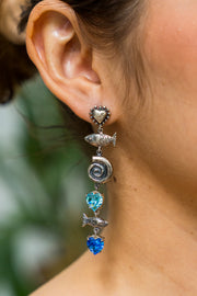 Aretes País Tropical, joya de plata .925, con cristal Swarovski – Gabriela Sánchez (vista 2)