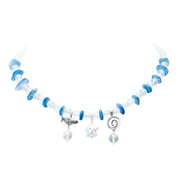 Collar Olas de Altamar, joya de plata .925, con cuarzo y cianita – Gabriela Sánchez