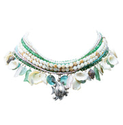 Collar Isla Arena, joya de plata .925, con concha y cuarzo rosa – Gabriela Sánchez