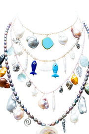 Collar Mikonos, joya de plata .925, con perla y concha – Gabriela Sánchez (vista 8)