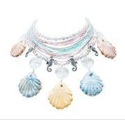 Collar Playa Paraíso, joya de plata .925, con cuarzo tornasol y concha – Gabriela Sánchez (vista 2)