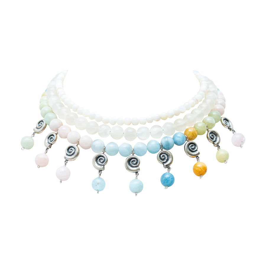 Collar Mahahual, joya de plata .925, con ópalo y cuarzo – Gabriela Sánchez (vista 2)
